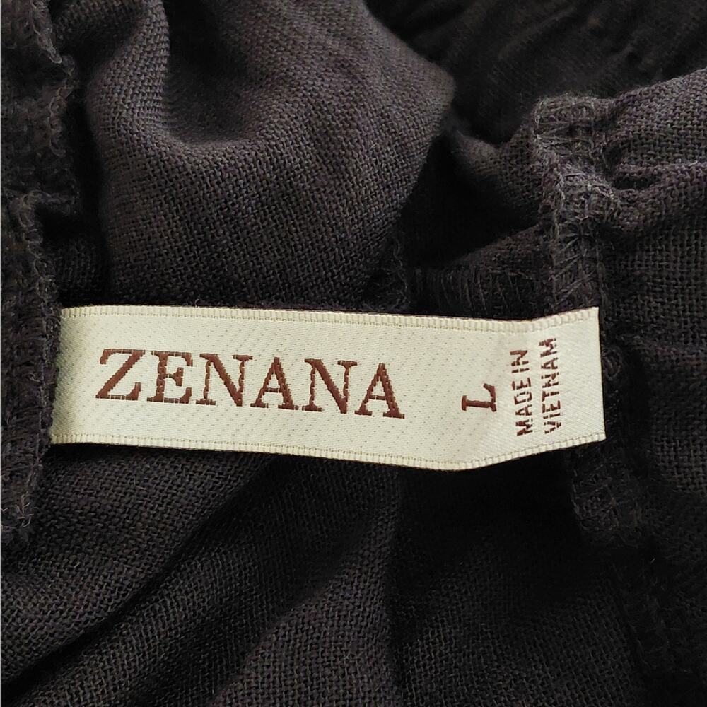 Zenana Women's Pants Size Large Black Wide Leg Boho Festival Coastal Vacation - Picture 6 of 10